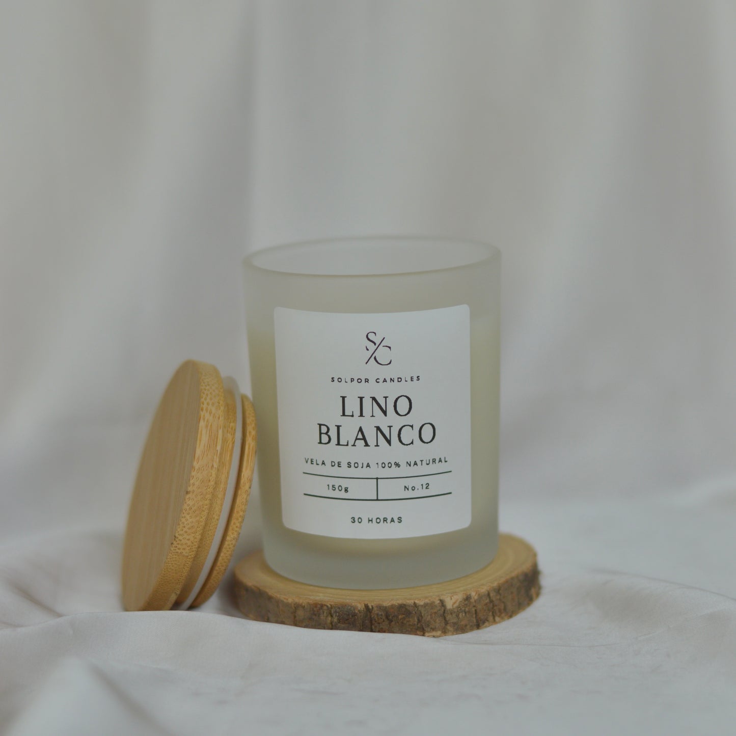 Vela aromática · Lino blanco
